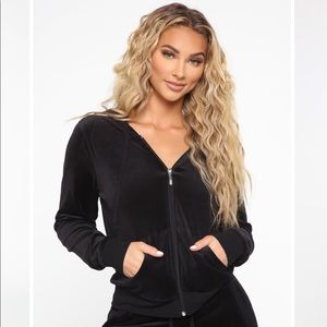 JUICY COUTURE BLACK ZIP UP